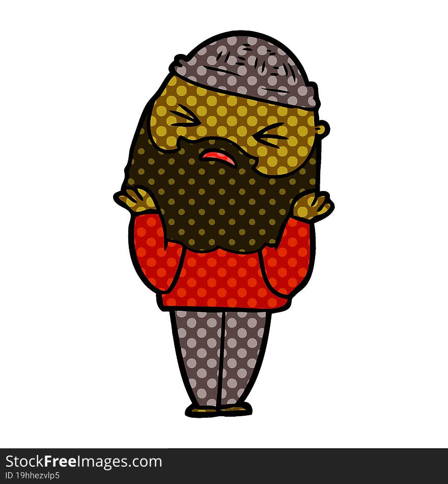 cartoon man with beard. cartoon man with beard