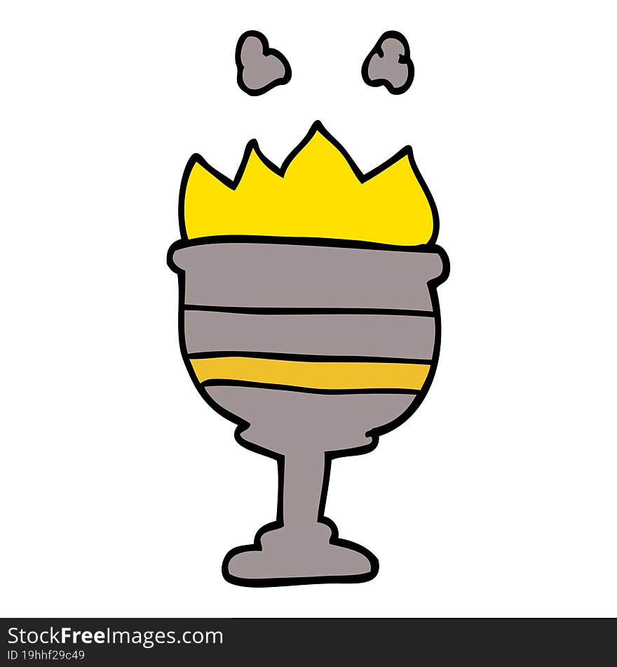 cartoon doodle flaming goblet