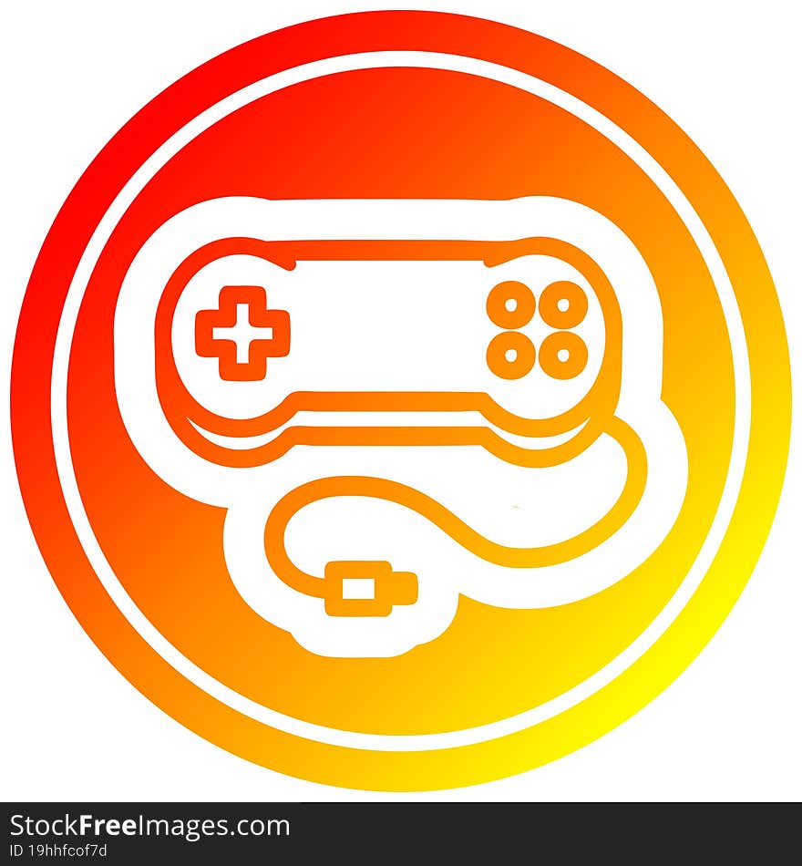 console game controller circular in hot gradient spectrum