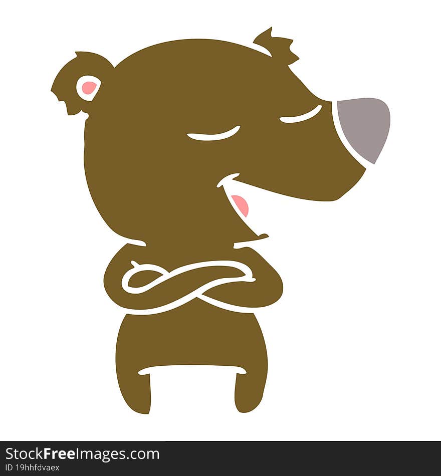 flat color style cartoon bear