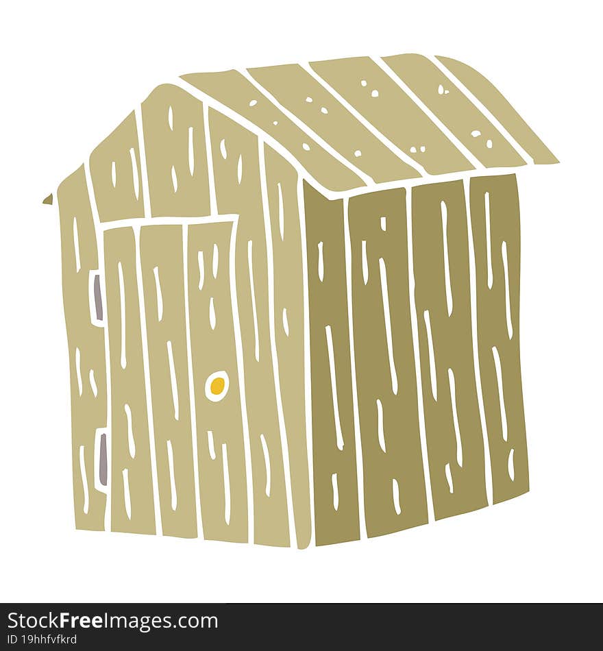 cartoon doodle wooden shed