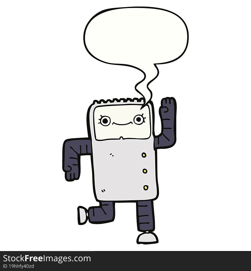 cartoon robot and speech bubble