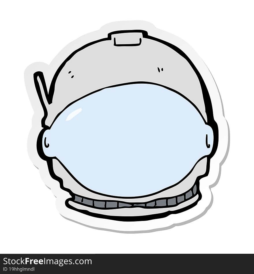 Sticker Of A Cartoon Astronaut Face