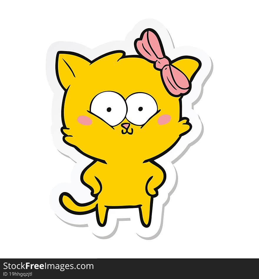 sticker of a cartoon cat