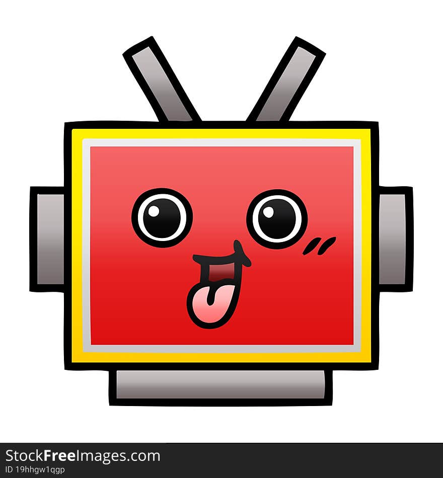 gradient shaded cartoon robot head