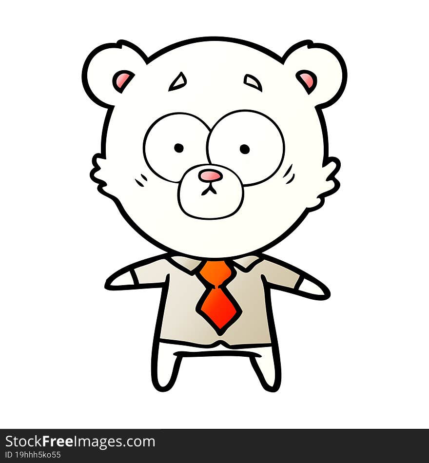 polar bear in shirt and tie cartoon. polar bear in shirt and tie cartoon