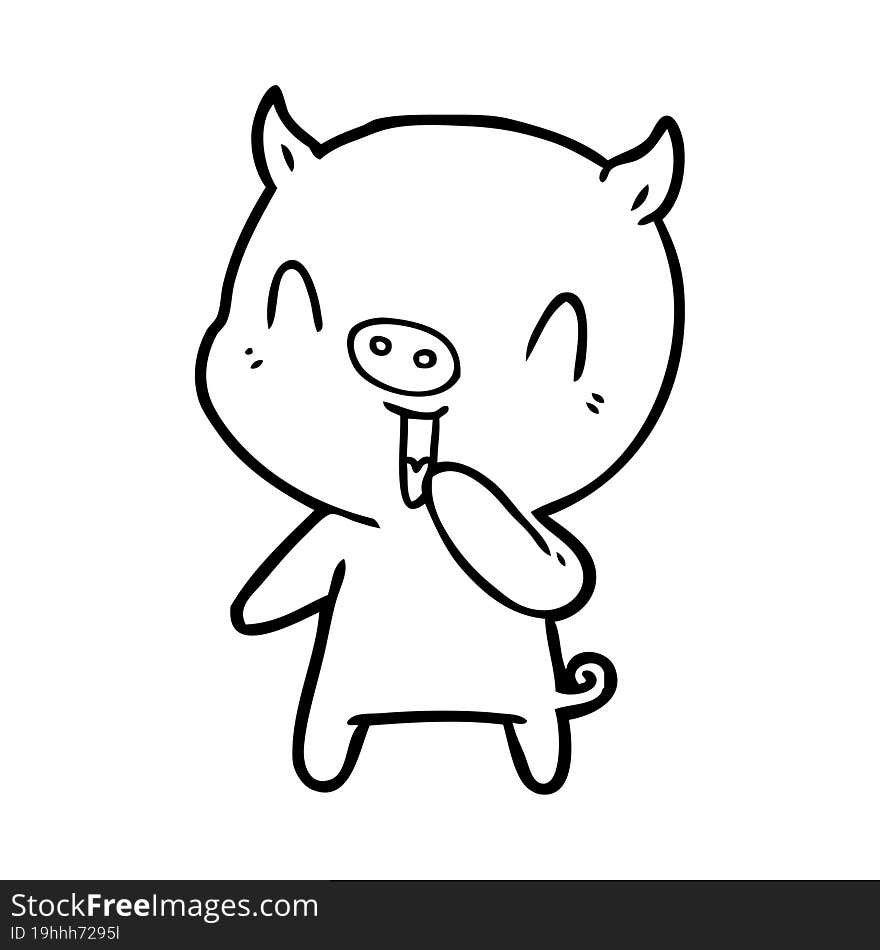 happy cartoon pig. happy cartoon pig