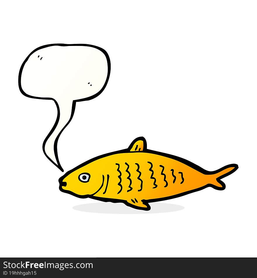 cartoon fish with speech bubble