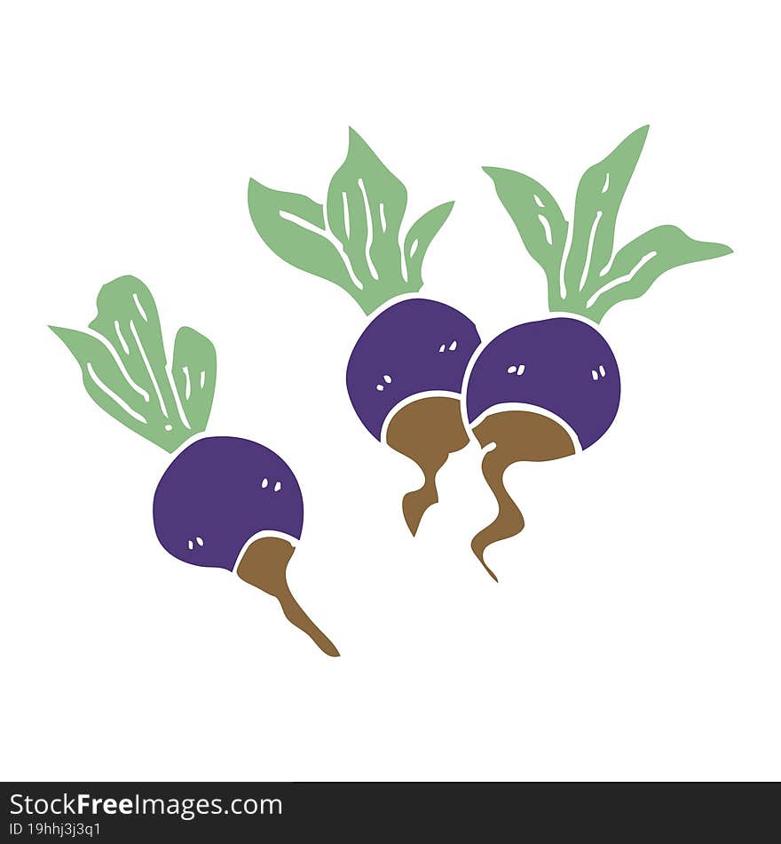 Cartoon Doodle Beetroot Plants