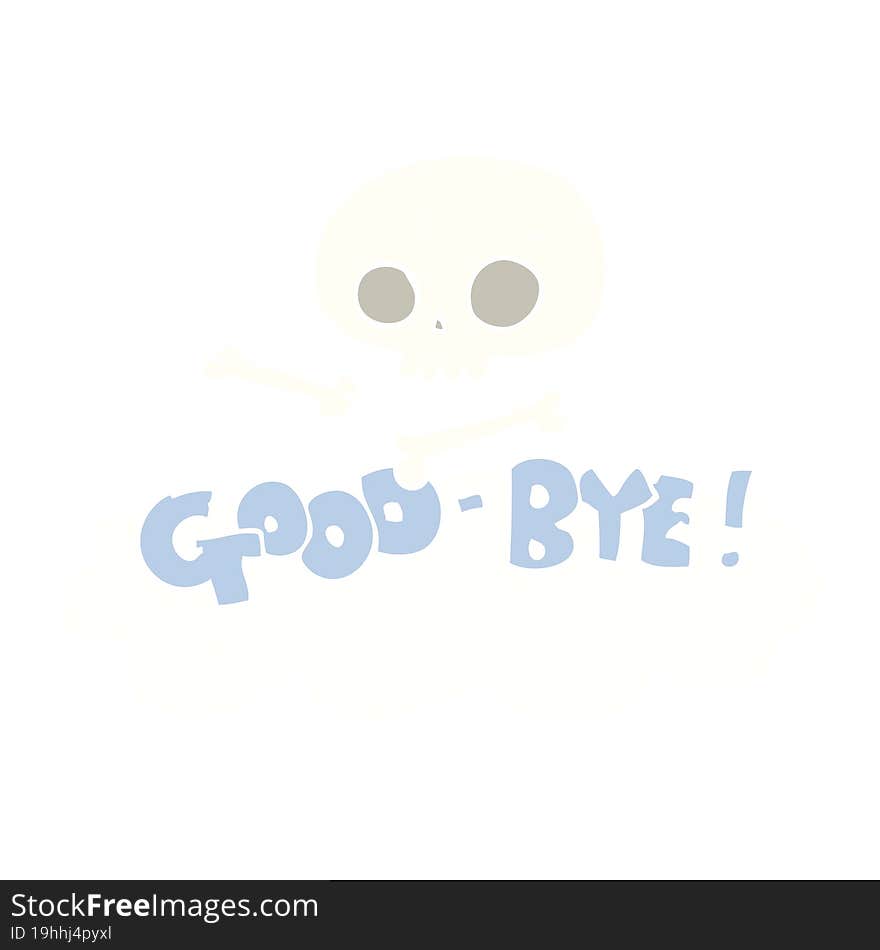 Flat Color Illustration Of A Cartoon Good-bye Symbol