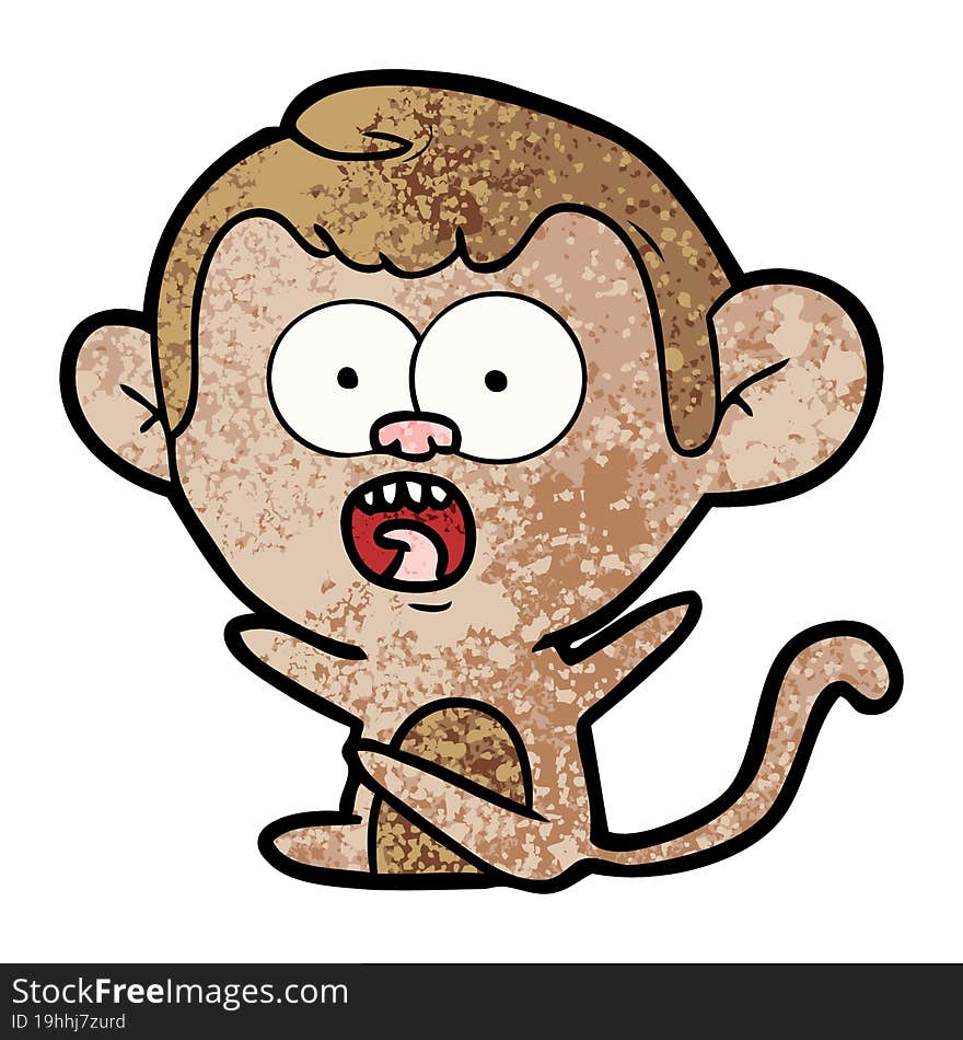 cartoon shocked monkey. cartoon shocked monkey