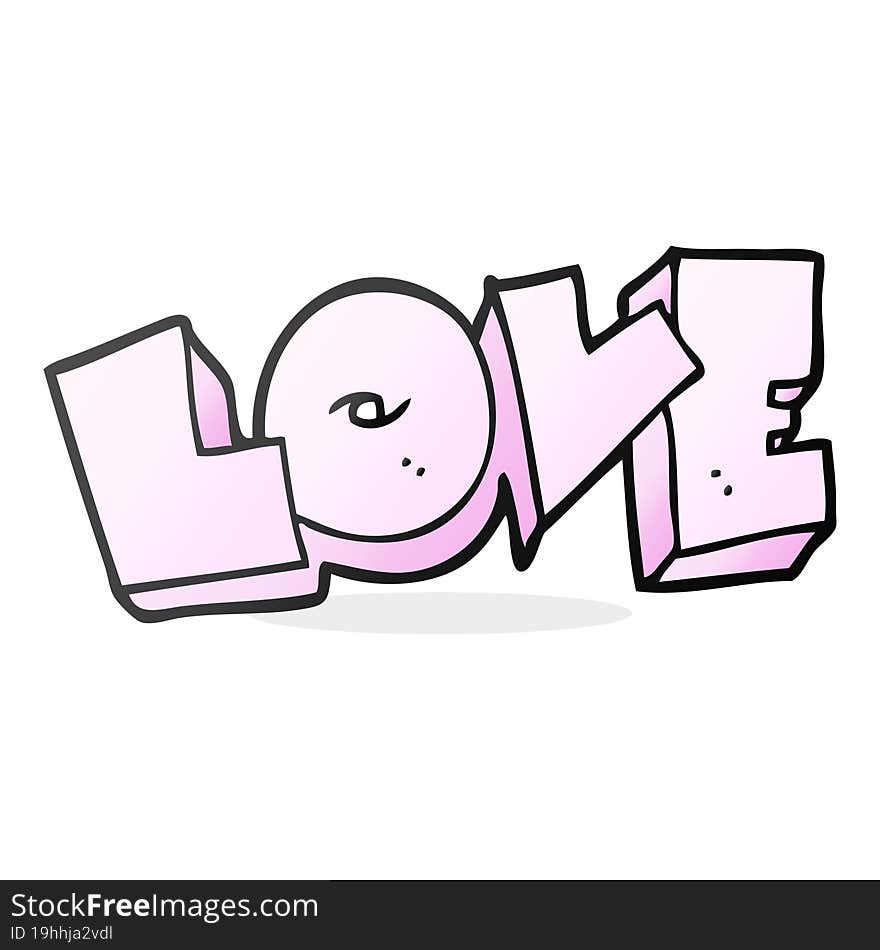 cartoon love sign