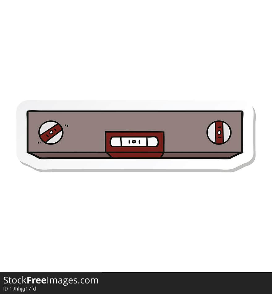 sticker of a cartoon spirit level