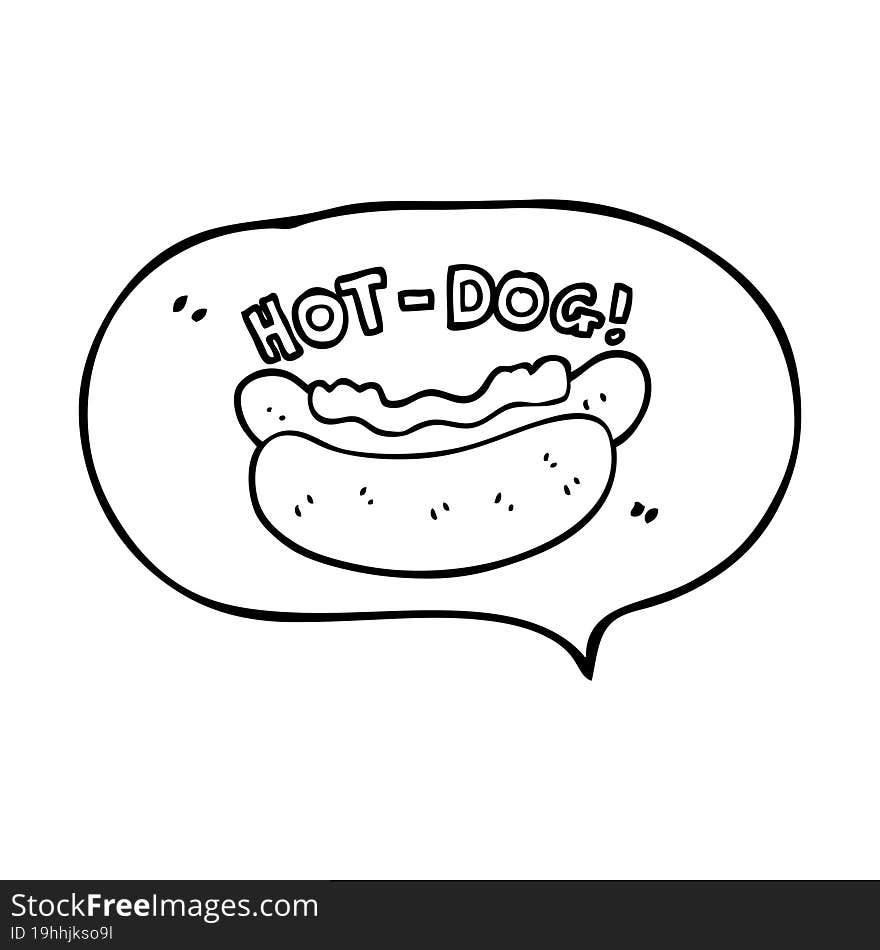 speech bubble cartoon hotdog