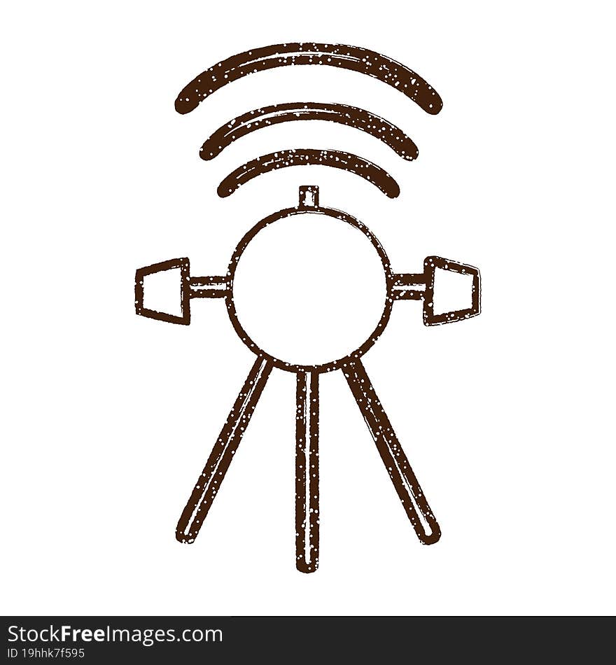 Satellite Charcoal Drawing