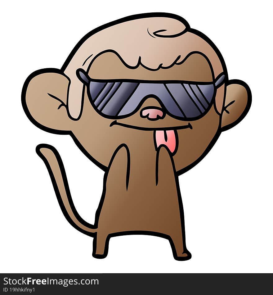 funny cartoon monkey wearing shades. funny cartoon monkey wearing shades