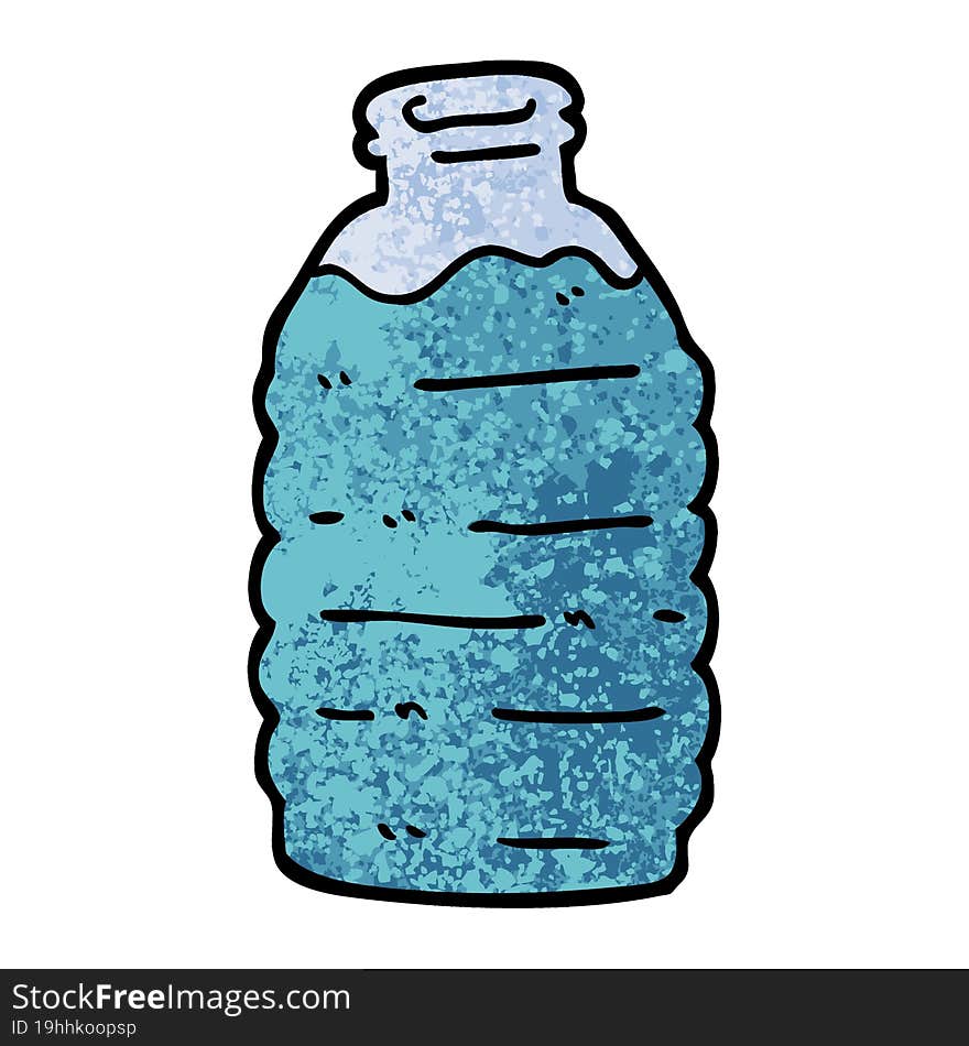 grunge textured illustration cartoon water bottle