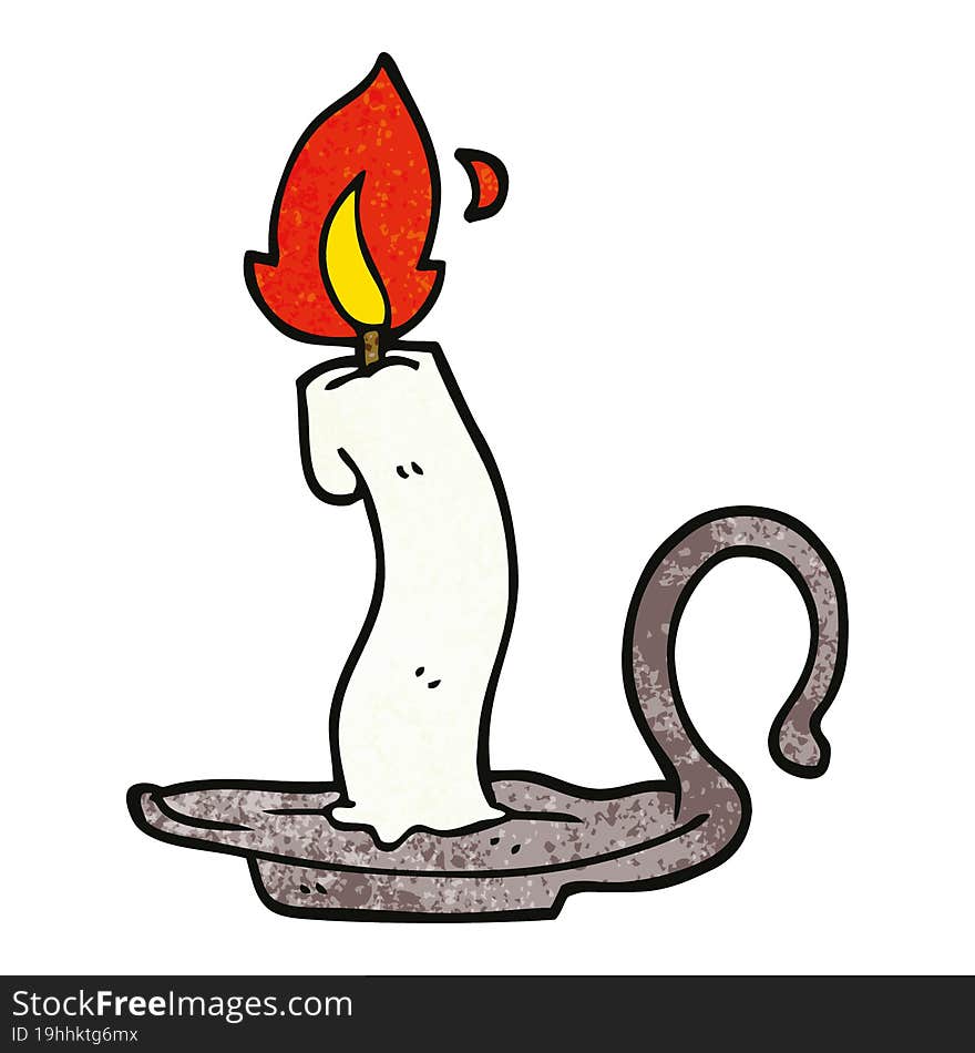 cartoon doodle burning candle