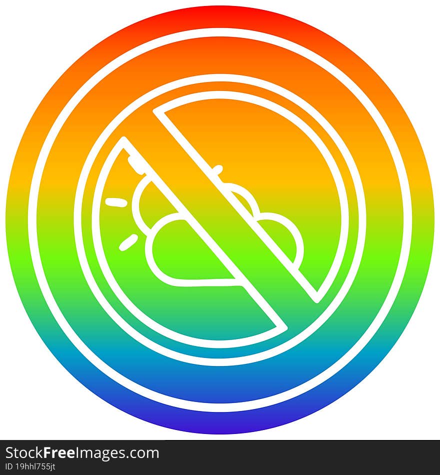 no weather circular icon with rainbow gradient finish. no weather circular icon with rainbow gradient finish