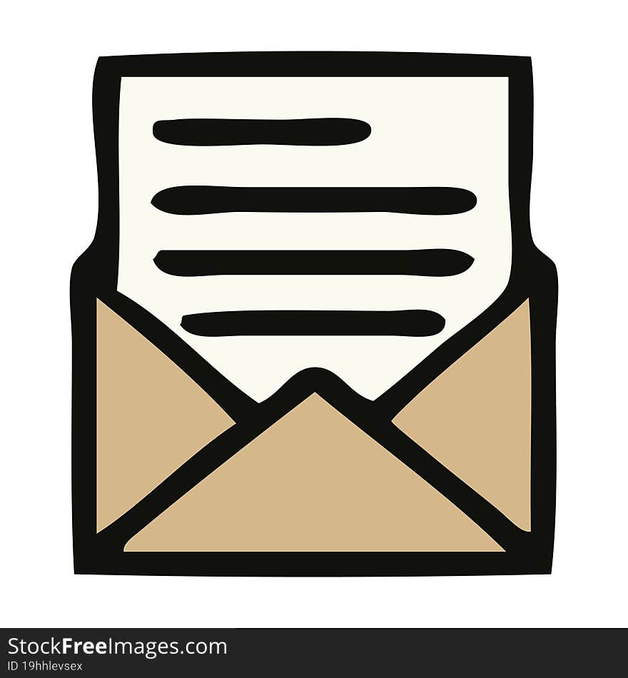 cute cartoon of a letter and envelope