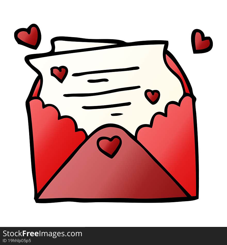 cartoon doodle love letter