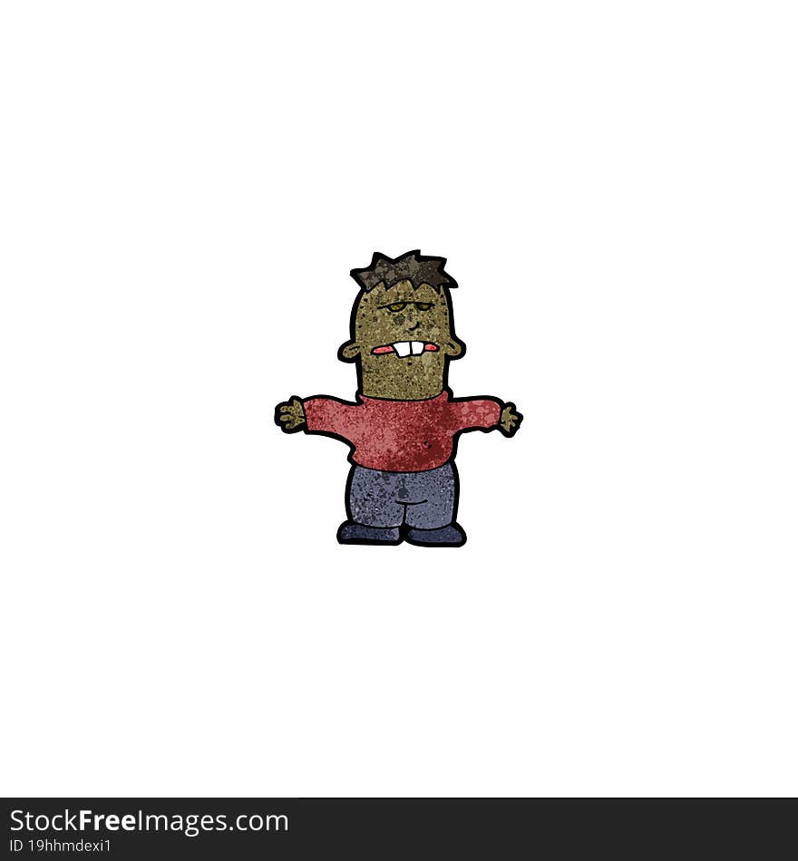 cartoon ugly kid