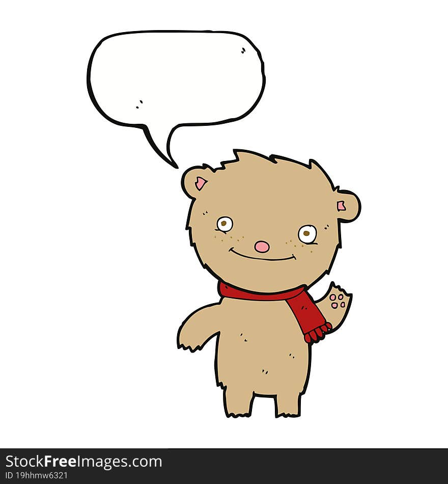 cartoon cute teddy bear with speech bubble