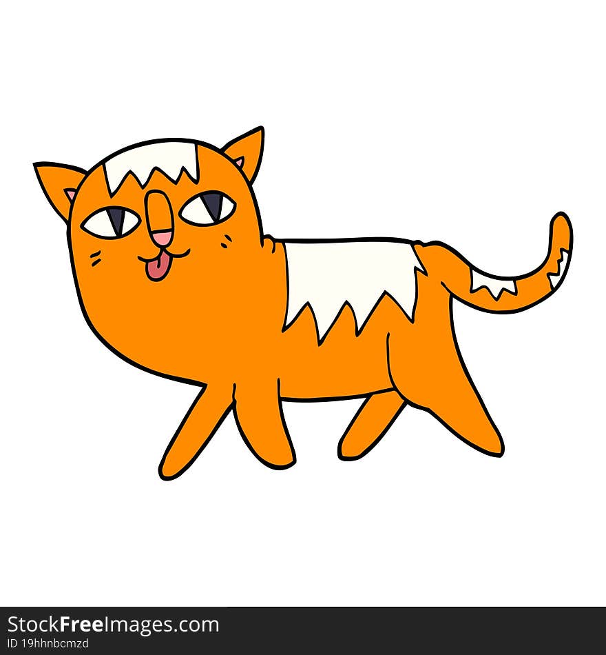 Cartoon Doodle Funny Cat