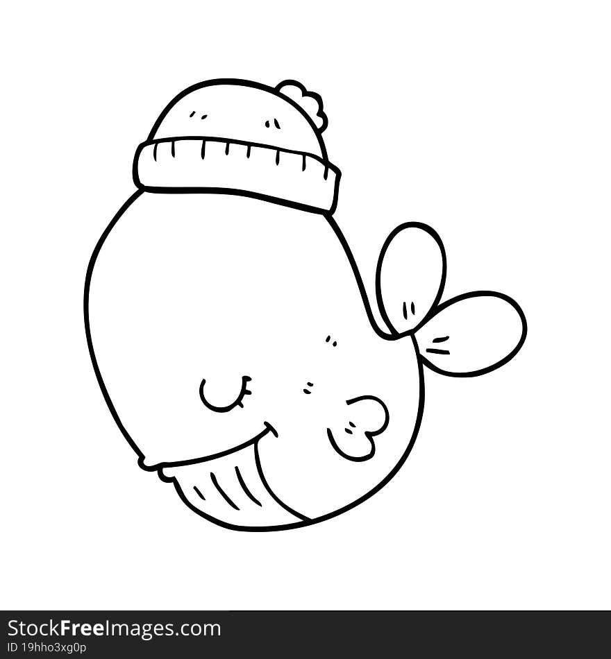 cartoon whale wearing hat