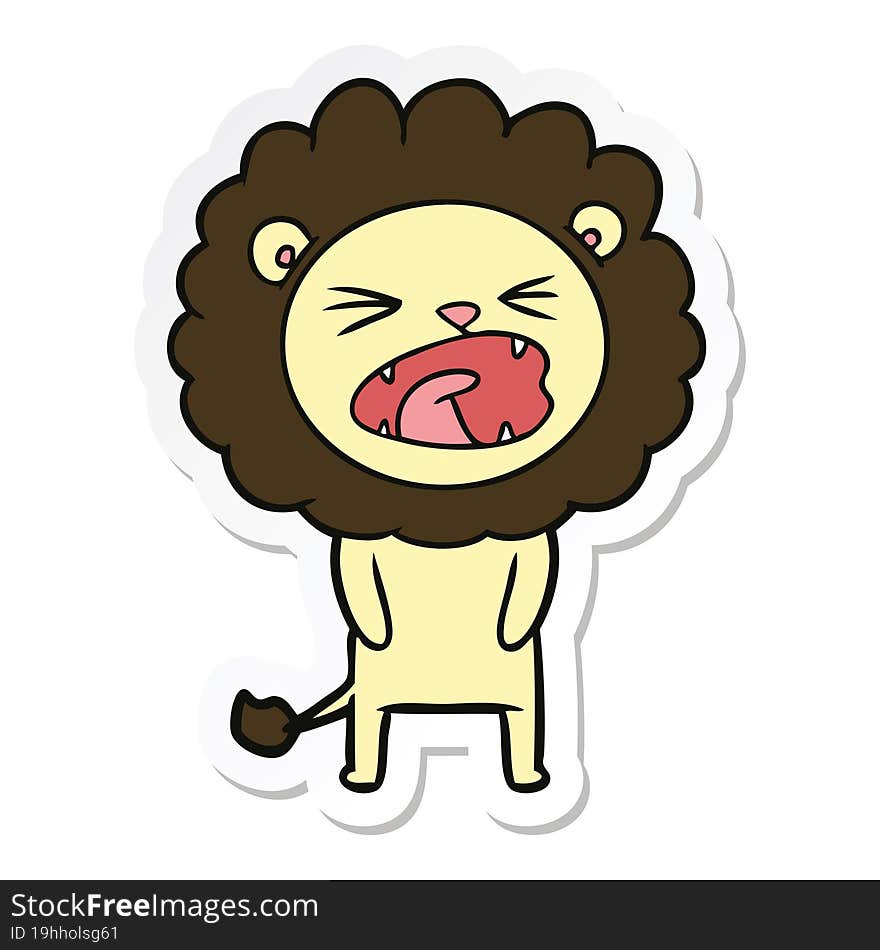 sticker of a cartoon lion