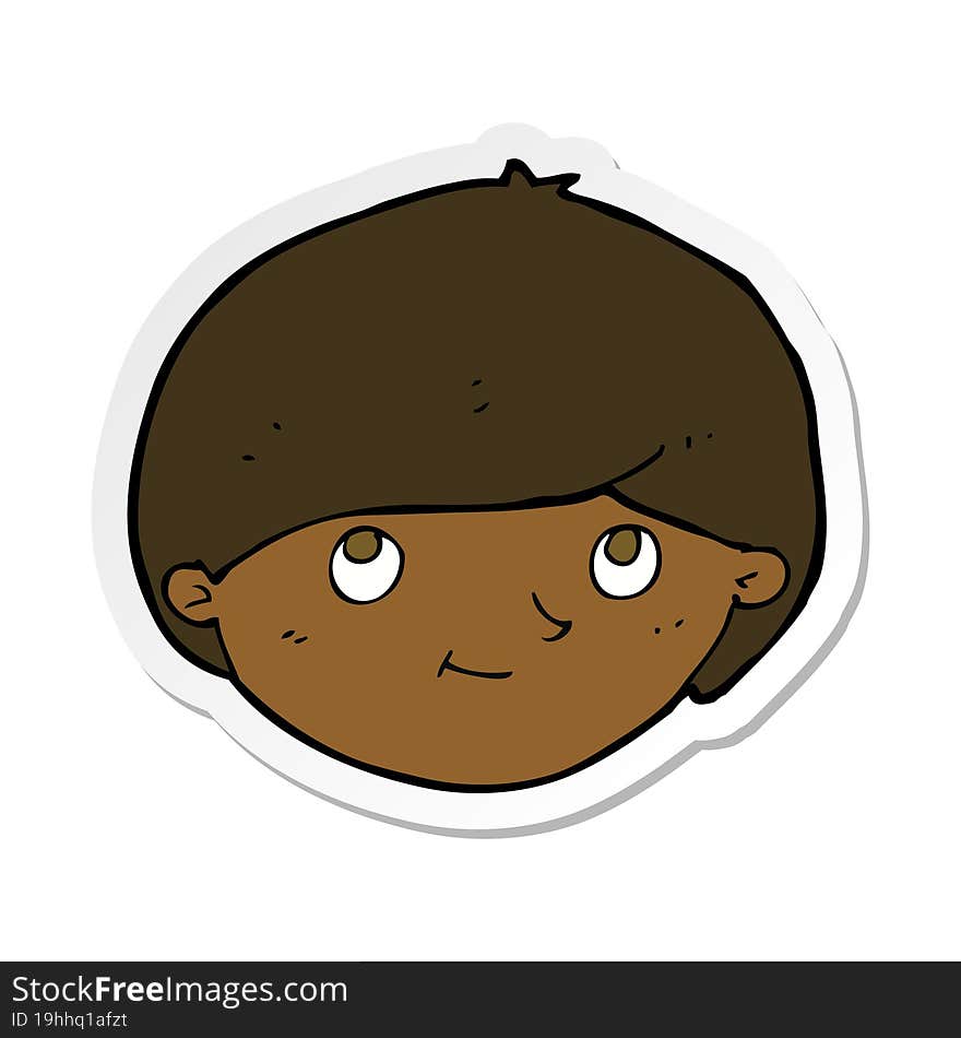 sticker of a cartoon happy man