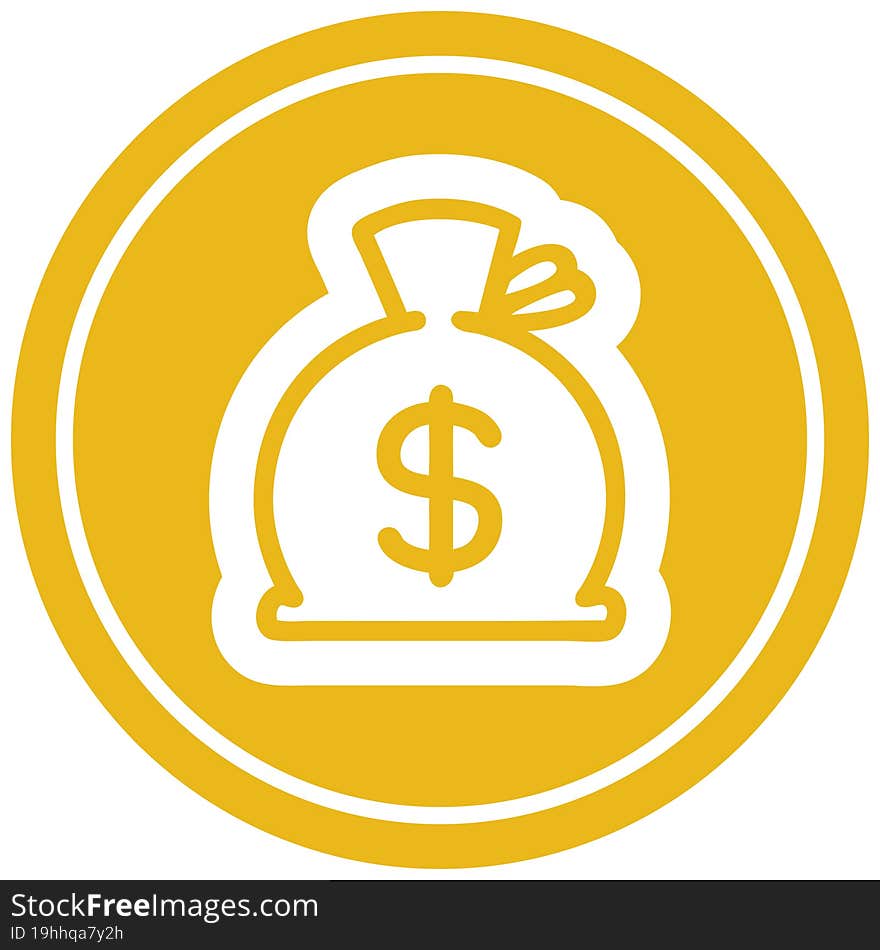 sack of money circular icon