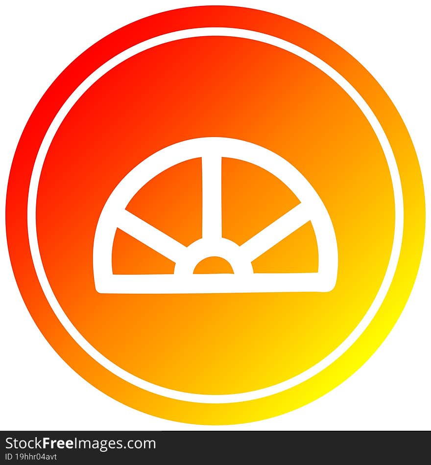 protractor math equipment circular in hot gradient spectrum