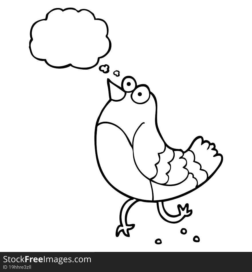 Thought Bubble Cartoon Bird