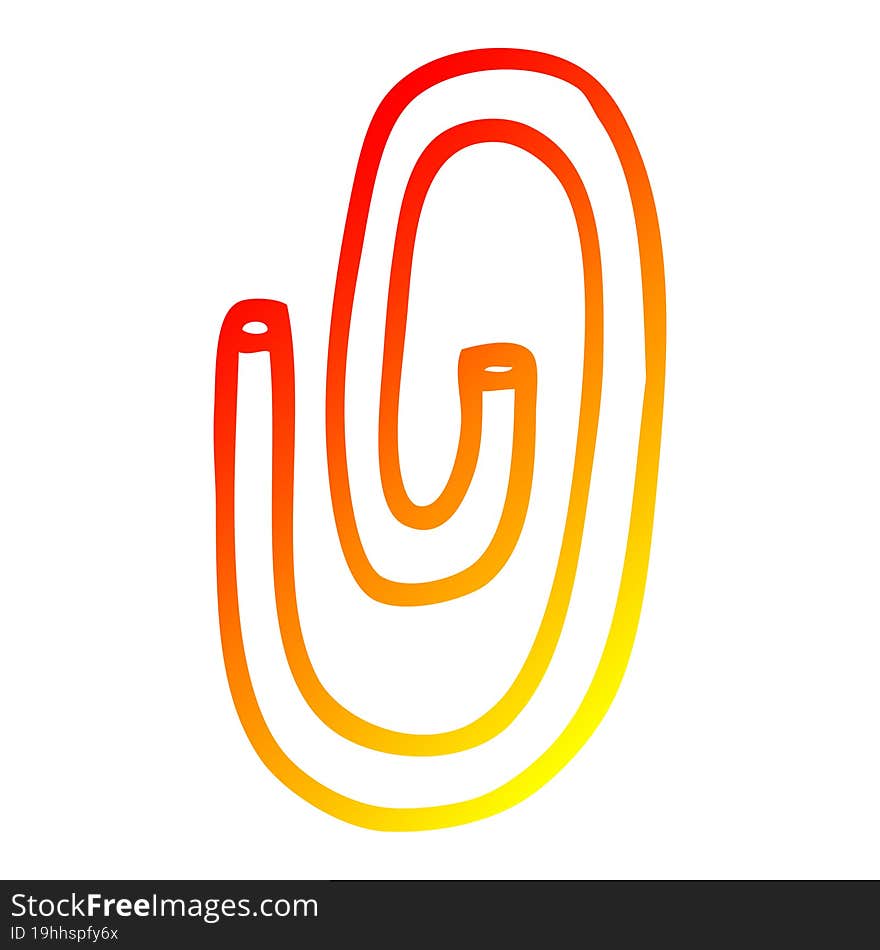 warm gradient line drawing of a cartoon paper clip