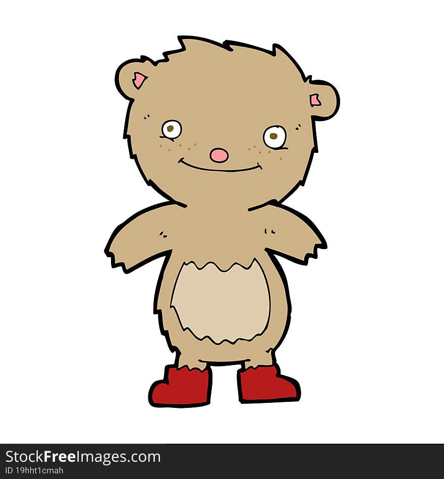 cartoon teddy bear wearing boots