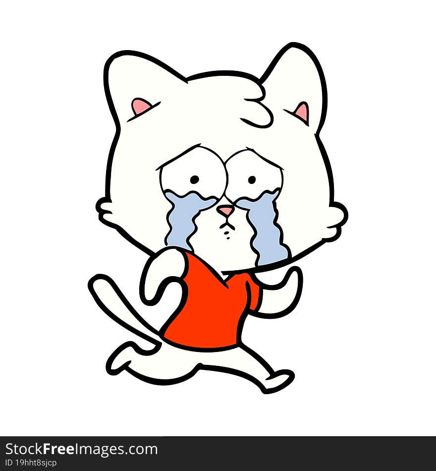 crying cartoon cat. crying cartoon cat