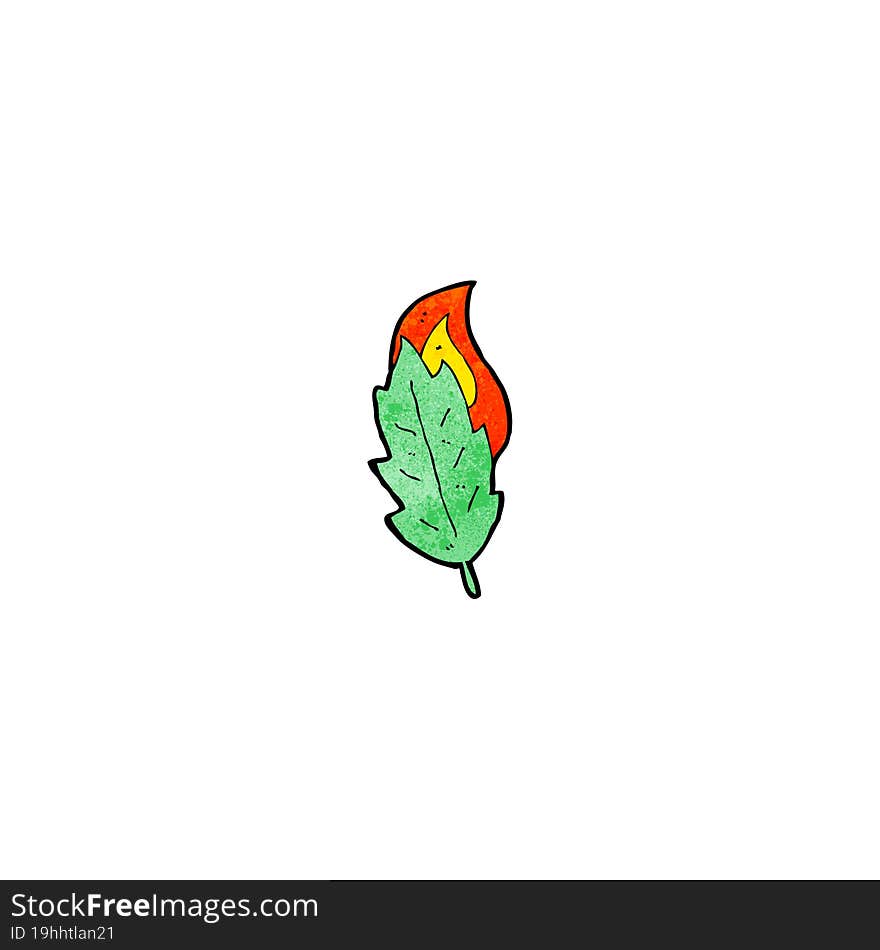 cartoon burning leaf