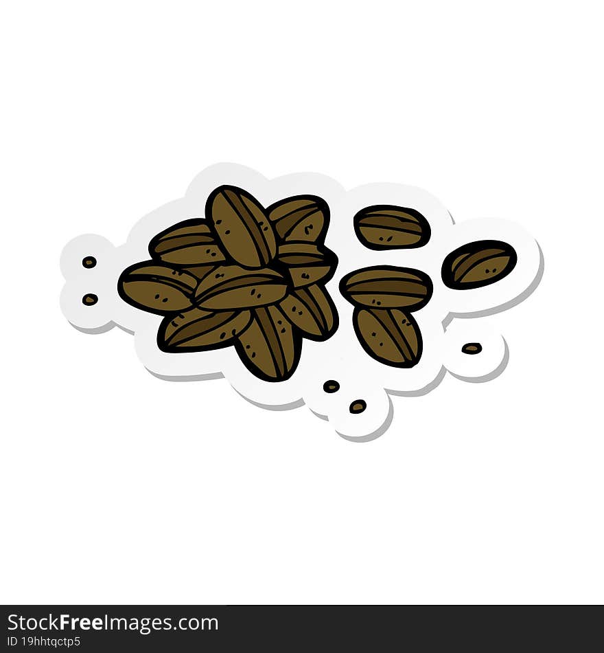 sticker of a cartoon coffee beans