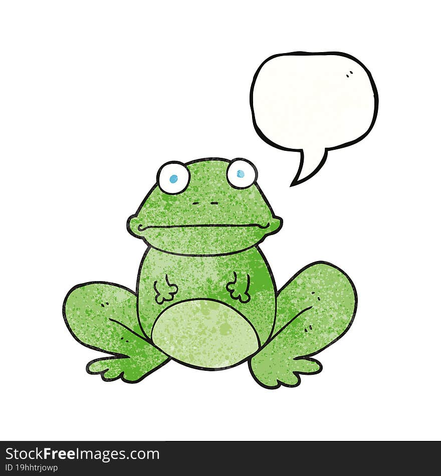 Speech Bubble Textured Cartoon Frog