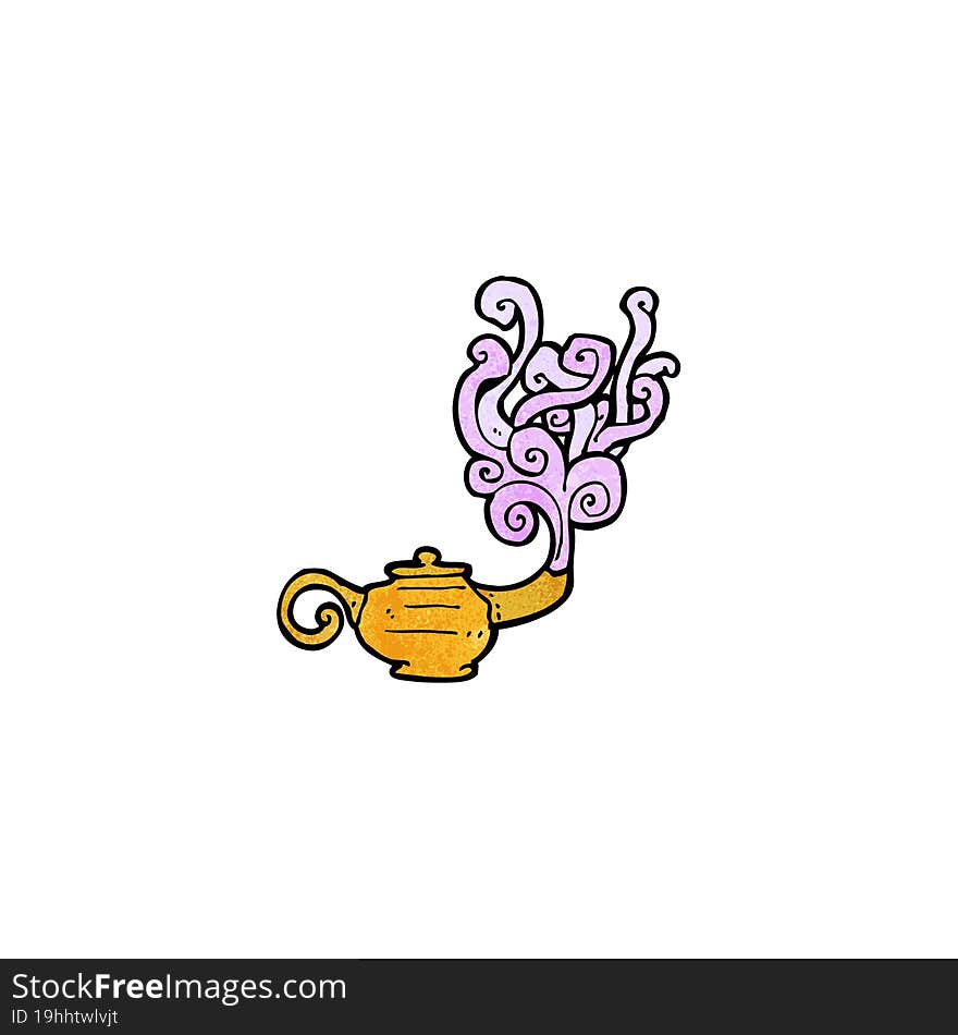 cartoon genie in lamp