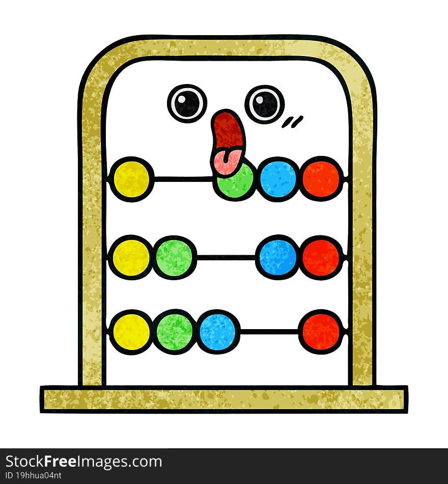 retro grunge texture cartoon abacus