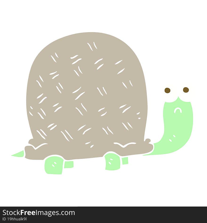 flat color illustration of sad turtle. flat color illustration of sad turtle