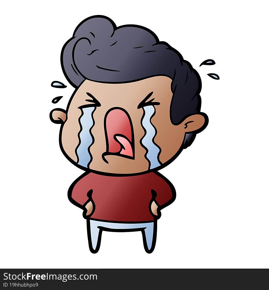 cartoon crying man. cartoon crying man