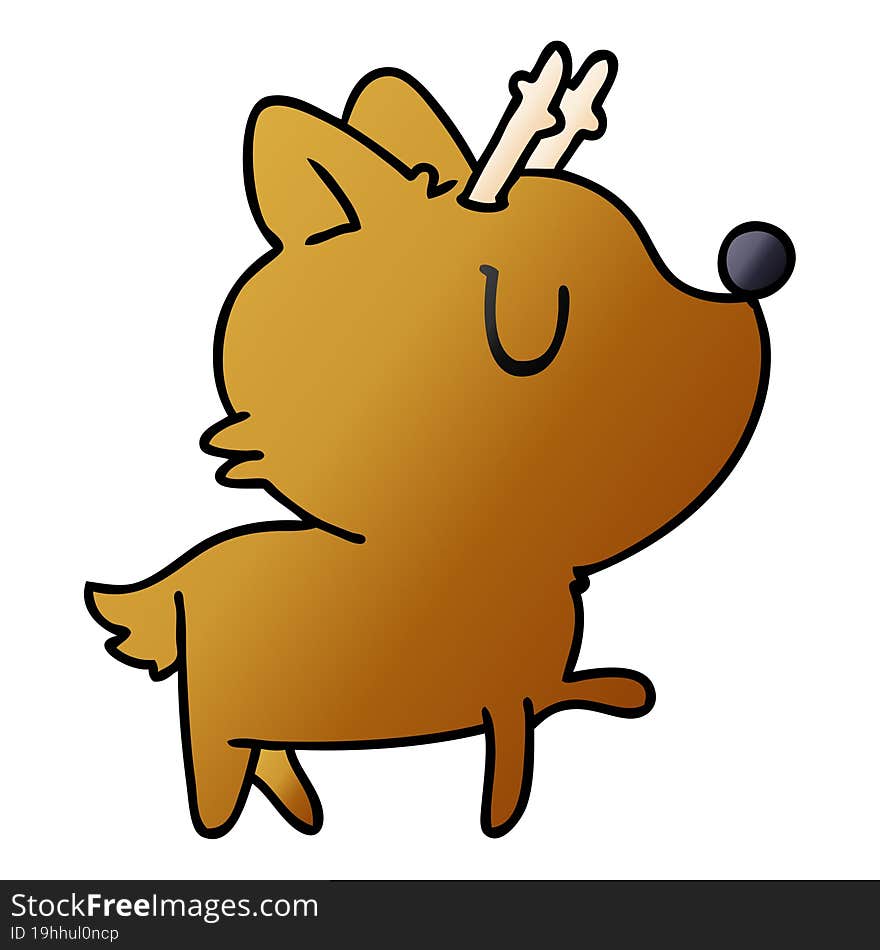 gradient cartoon of  kawaii cute deer