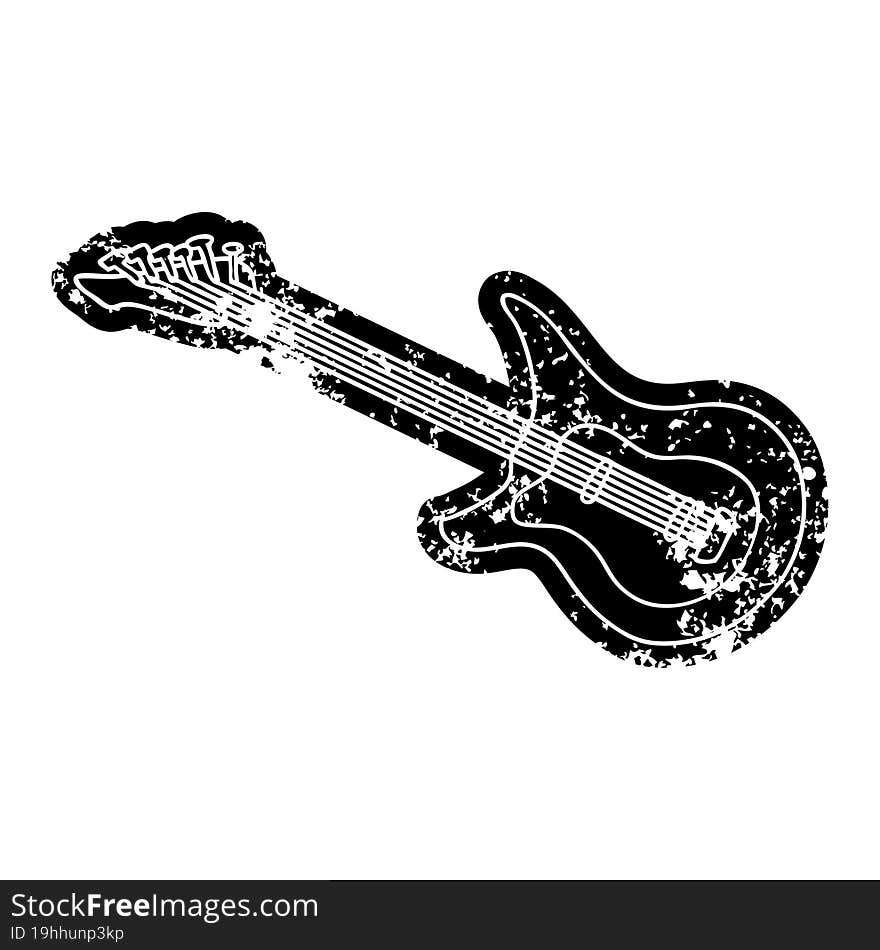 grunge icon drawing of a guitar