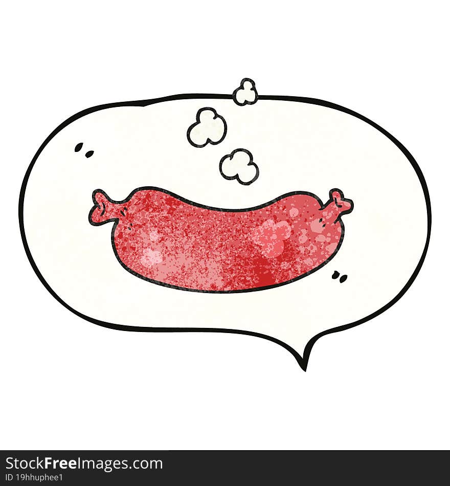 speech bubble textured cartoon hot sausage