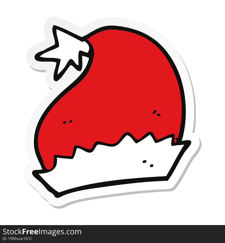 sticker of a cartoon santa hat