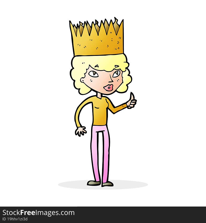 Cartoon Person Wearing Crown