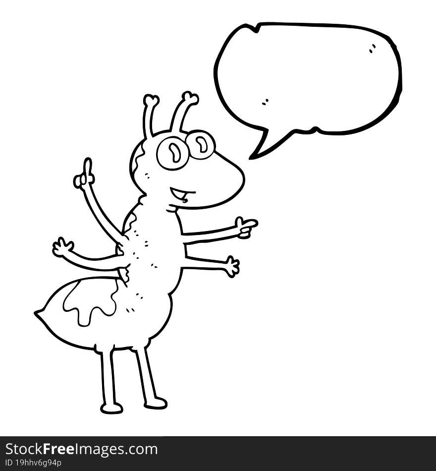 Speech Bubble Cartoon Ant